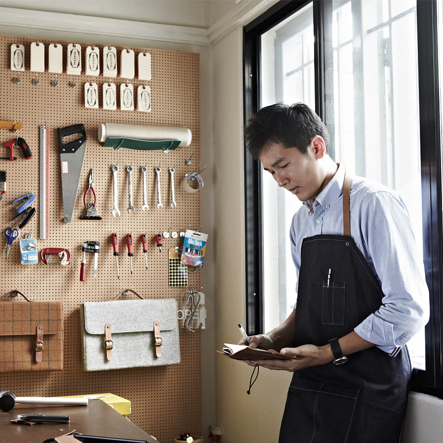 Chen left the corporate world for a career in crafts. He founded Miller Goods after studying leather-making in Hong Kong.