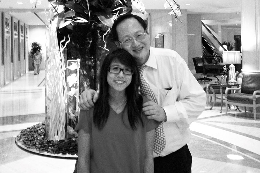 Dr Tan and his daughter, who is studying medicine in Australia.