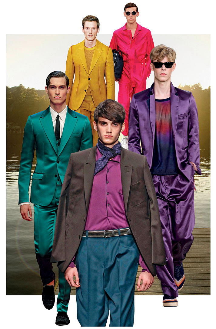 Clockwise from top: Louis Vuitton, Paul Smith, Ermenegildo Zegna, Dolce & Gabbana & Berluti.