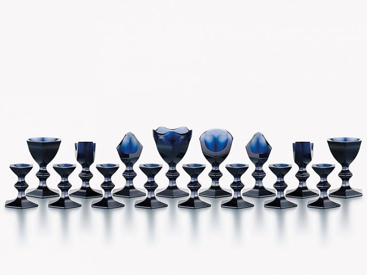 Chess becomes a visually stunning  battle of wits with the Harcourt glass chess set.