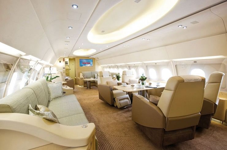 The Airbus corporate jet difference is its wide body.