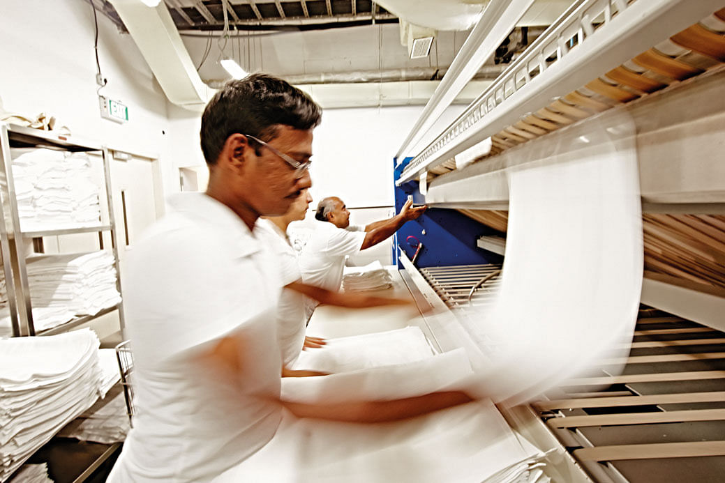 All sheets are washed with water recycled through the hotel’s in-house water-filtration system.