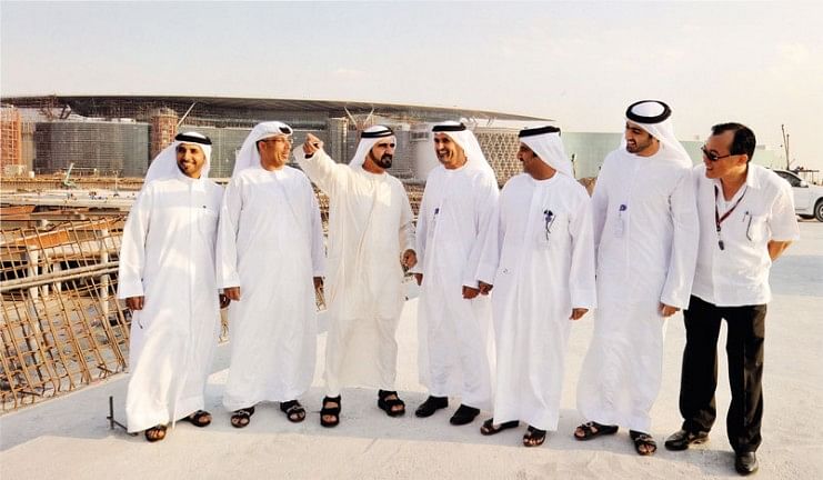 Dubai ruler Sheikh Mohammed Rashid Al Maktoum (third from left) was the one who ignited Teo's passion for horse racing.