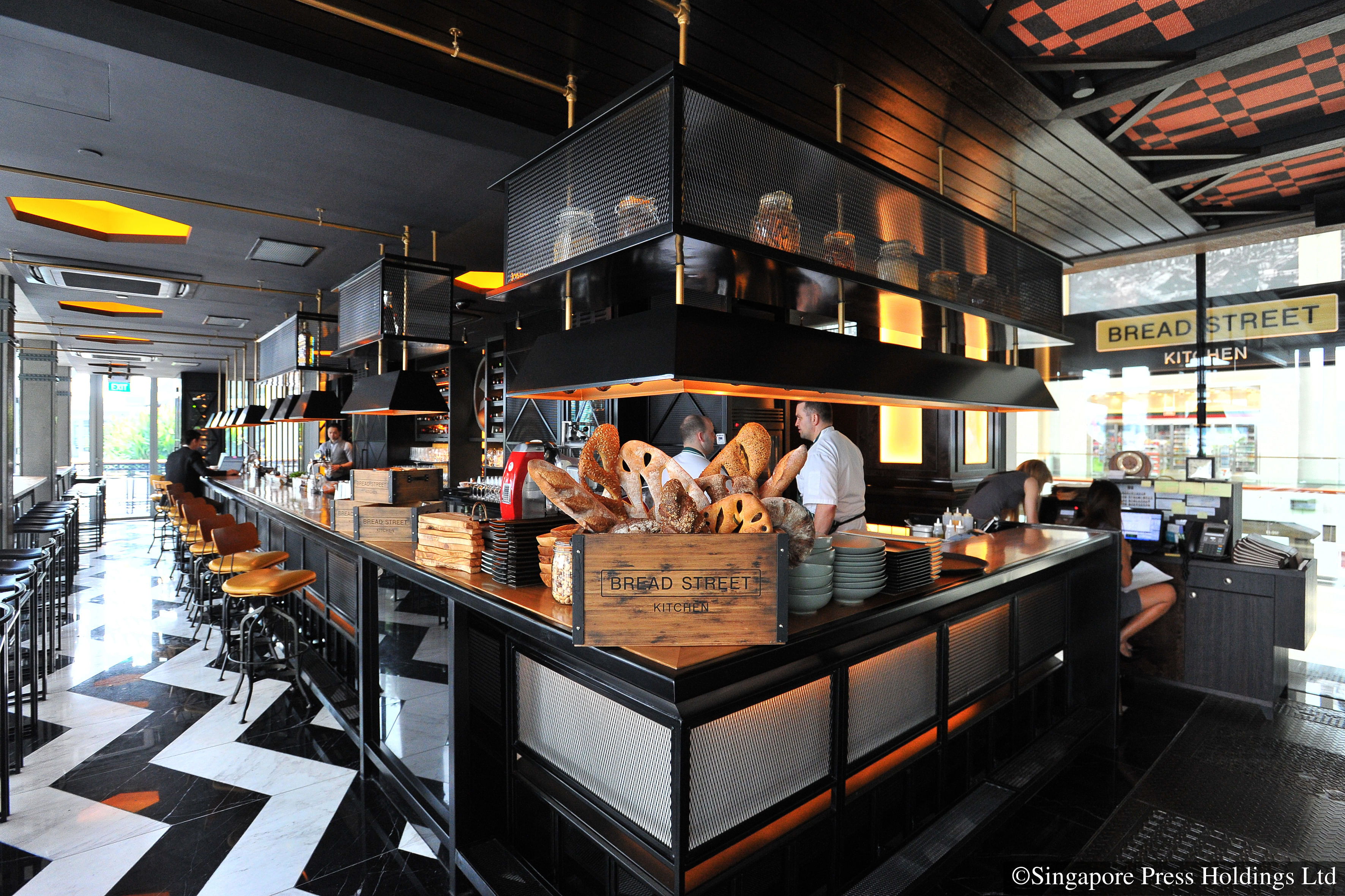 Chef Gordon Ramsay's new Bread Street Kitchen at Marina Bay Sands.