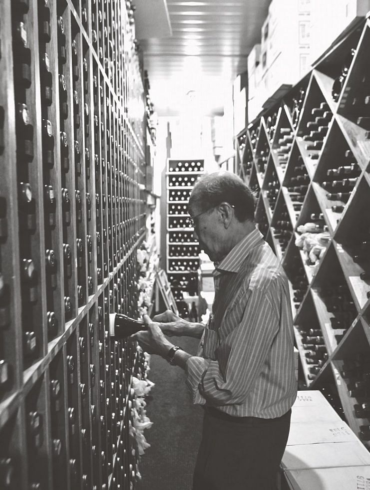 Dr NK Yong in his wine cellar