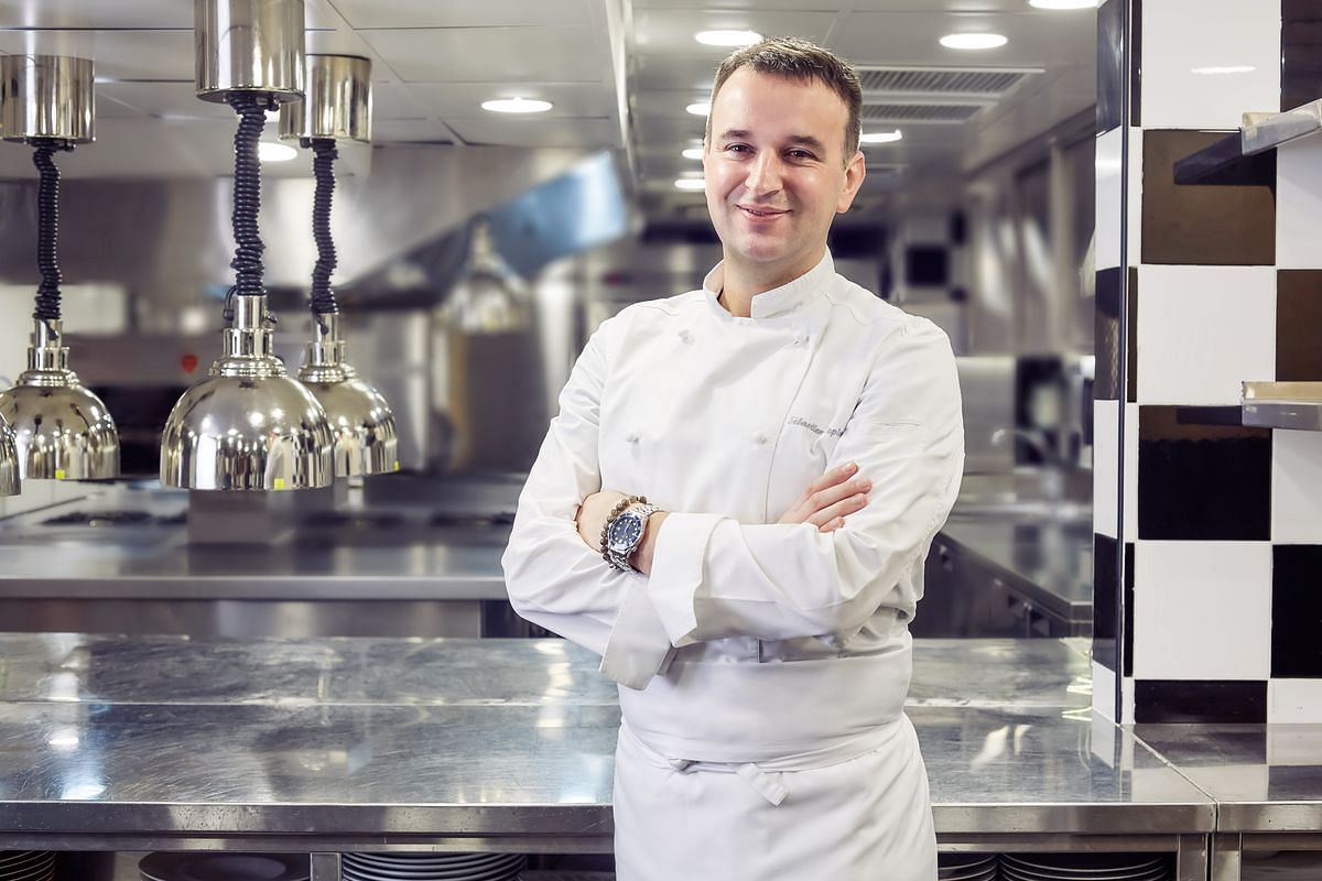 Chef Sebastien Lepinoy in kitchen