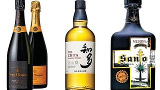 Veuve Clicquot Yellow Label Extra Brut Extra Old, Suntory Chita, Santo Mezquila