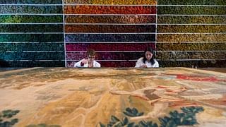 Specialists work at the Royal Manufacturers De Wit in Belgium currently the world's biggest restorer of old tapestries.