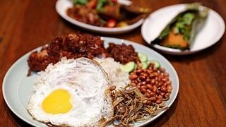 A plate of nasi lemak at Coconut Club
