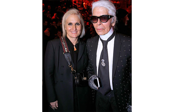 Karl Lagerfeld and Maria Grazia Chiuri