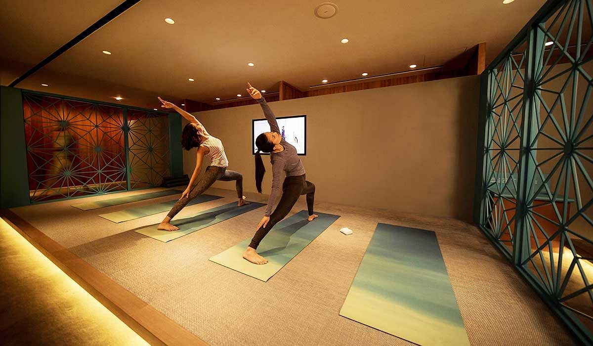 cathay pacific business lounge the sanctuary by pure yoga
