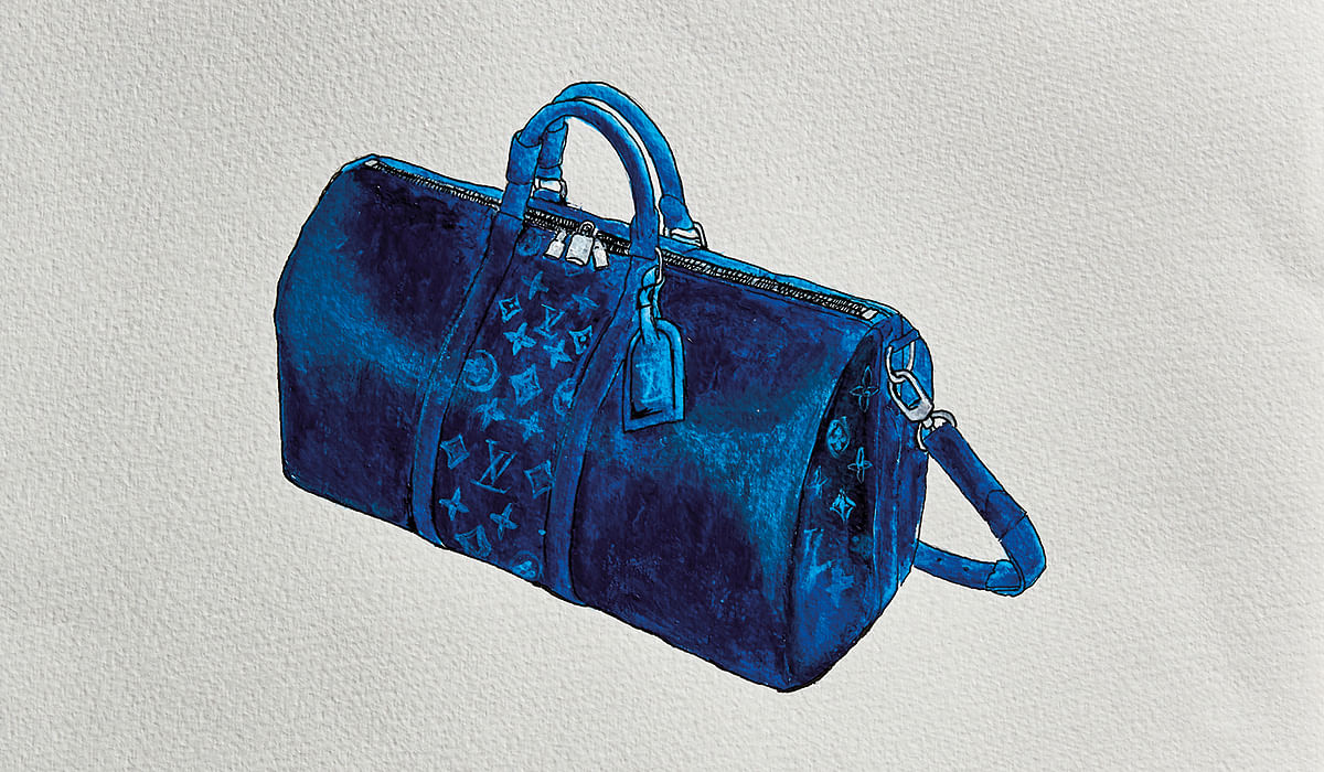Louis Vuitton Pacific Blue Taiga leather bag