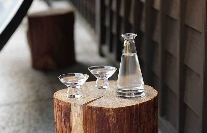 A sake glass set with clean, modern lines