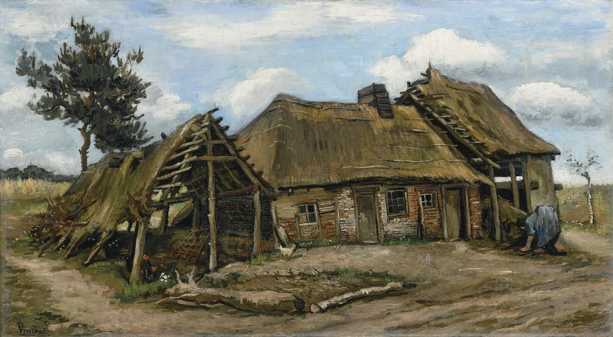 Vincent-van-Gogh-Paysanne-devant-une-Chaumiere-artwork