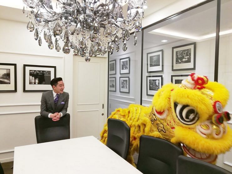 Calvin Lo at the opening of his office in Singapore.