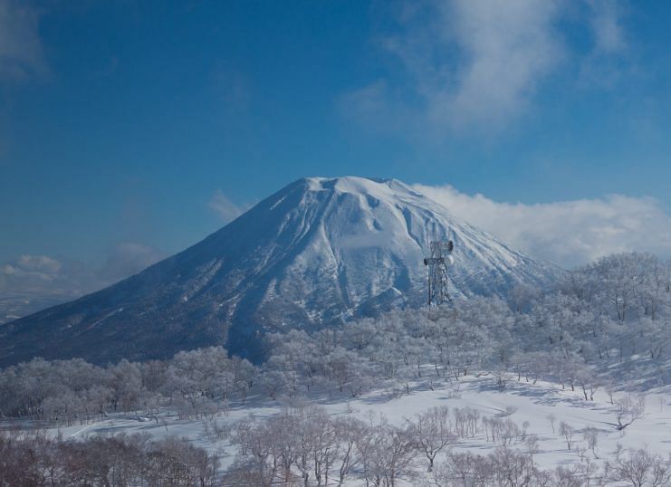 The view of Mount Yotei, where travellers can hike if they wish.