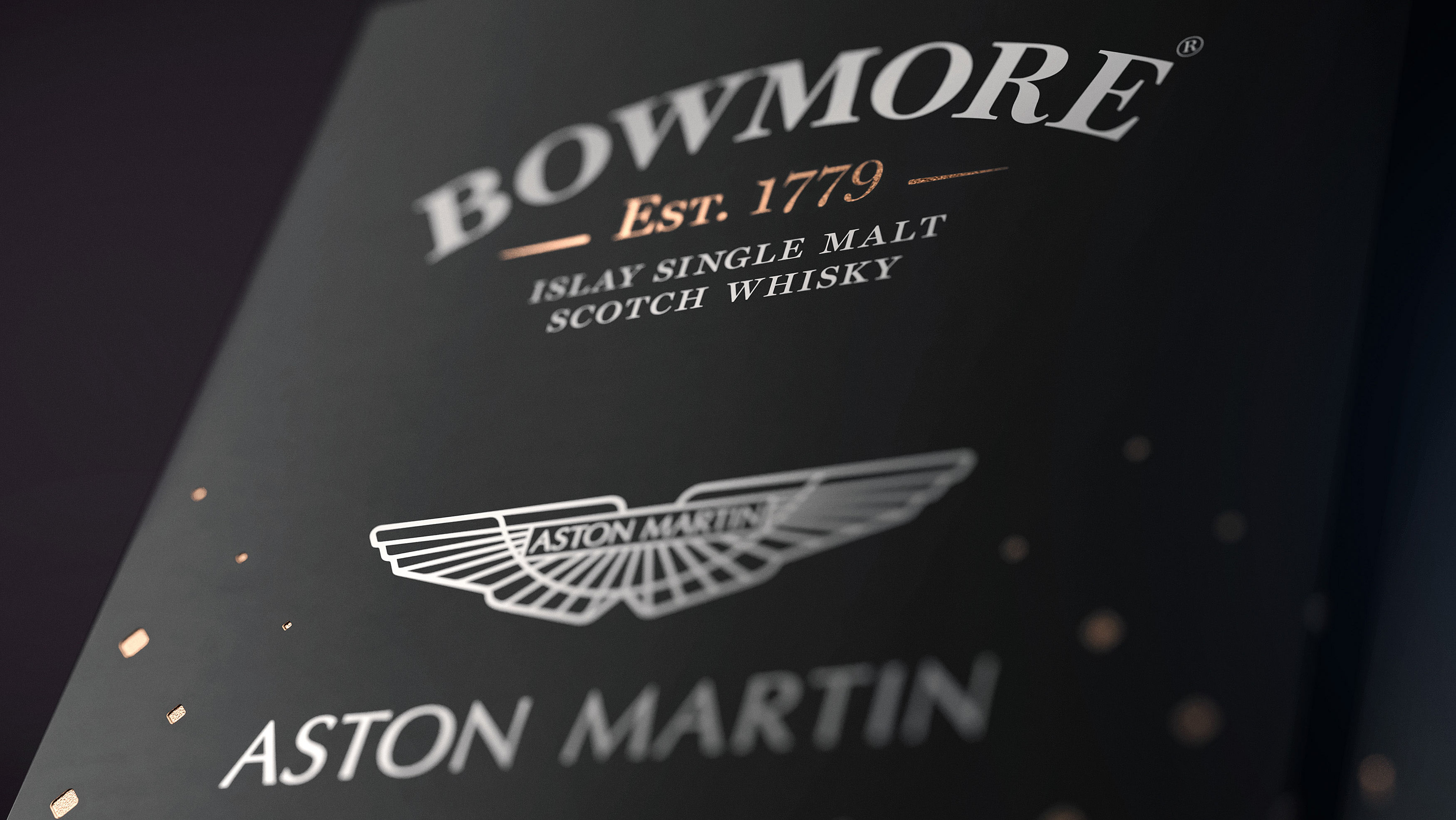 Bowmore Aston Martin single malt whisky.