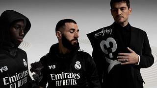 The soccer jersey from the collaboration between Y-3 and Real Madrid.