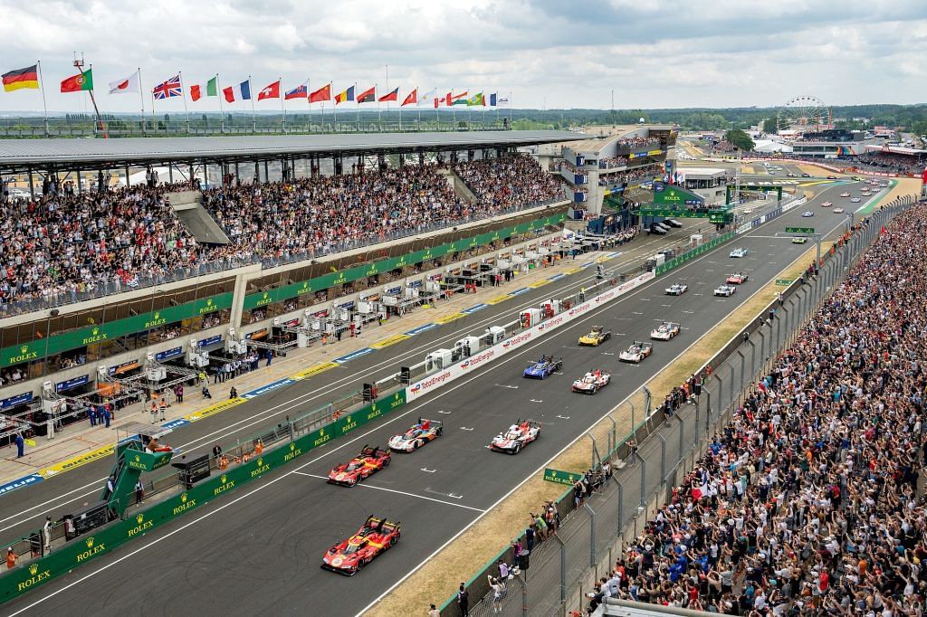 At the start of the 24 Hours of Le Mans this year.