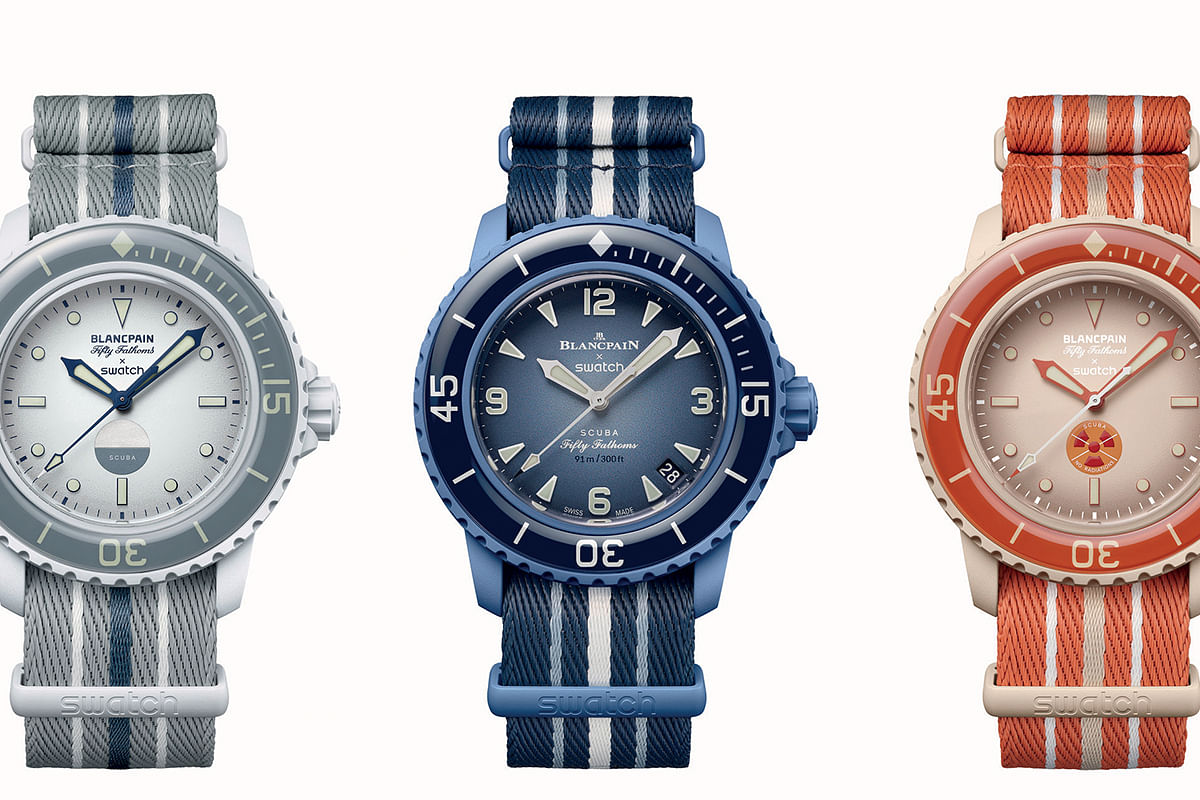 The Blancpain x Swatch Bioceramic Scuba Fifty Fathoms Collection